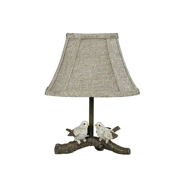 Shop 12 Brown And Gray Decorative Bird On Branch Accent Lamp With