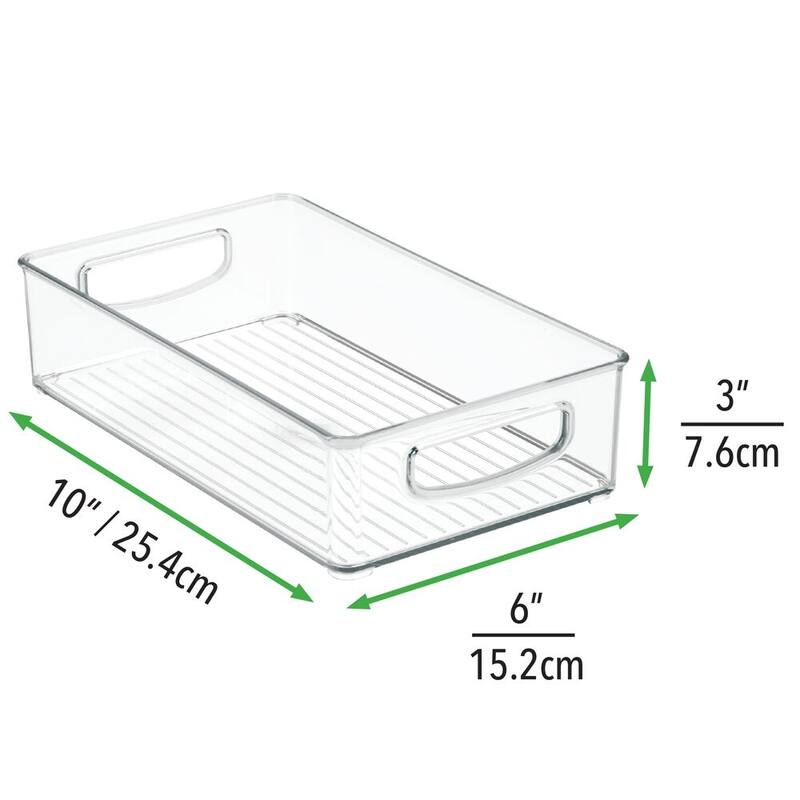 mDesign Plastic Kitchen Food Storage Organizer Bin - 4 Pack, Clear