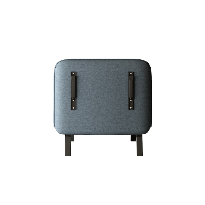 31-inch Tri-Fold Convertible Chair with Adjustable Backrest and Pillow Blue