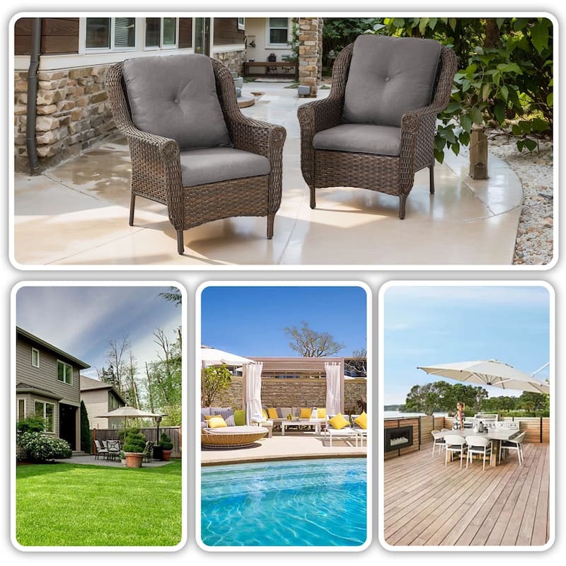 2 Piece Outdoor Arm Chair with Cushion
