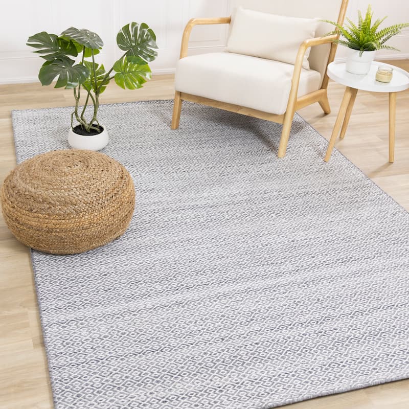 Grey Cream French Country Recycled Area Rug