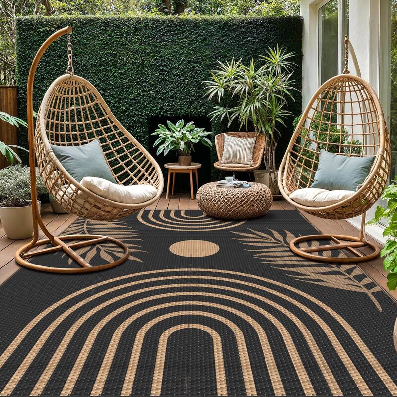 Mcow Reversible Essentials Collection Geometric Woven Outdoor Area Rug