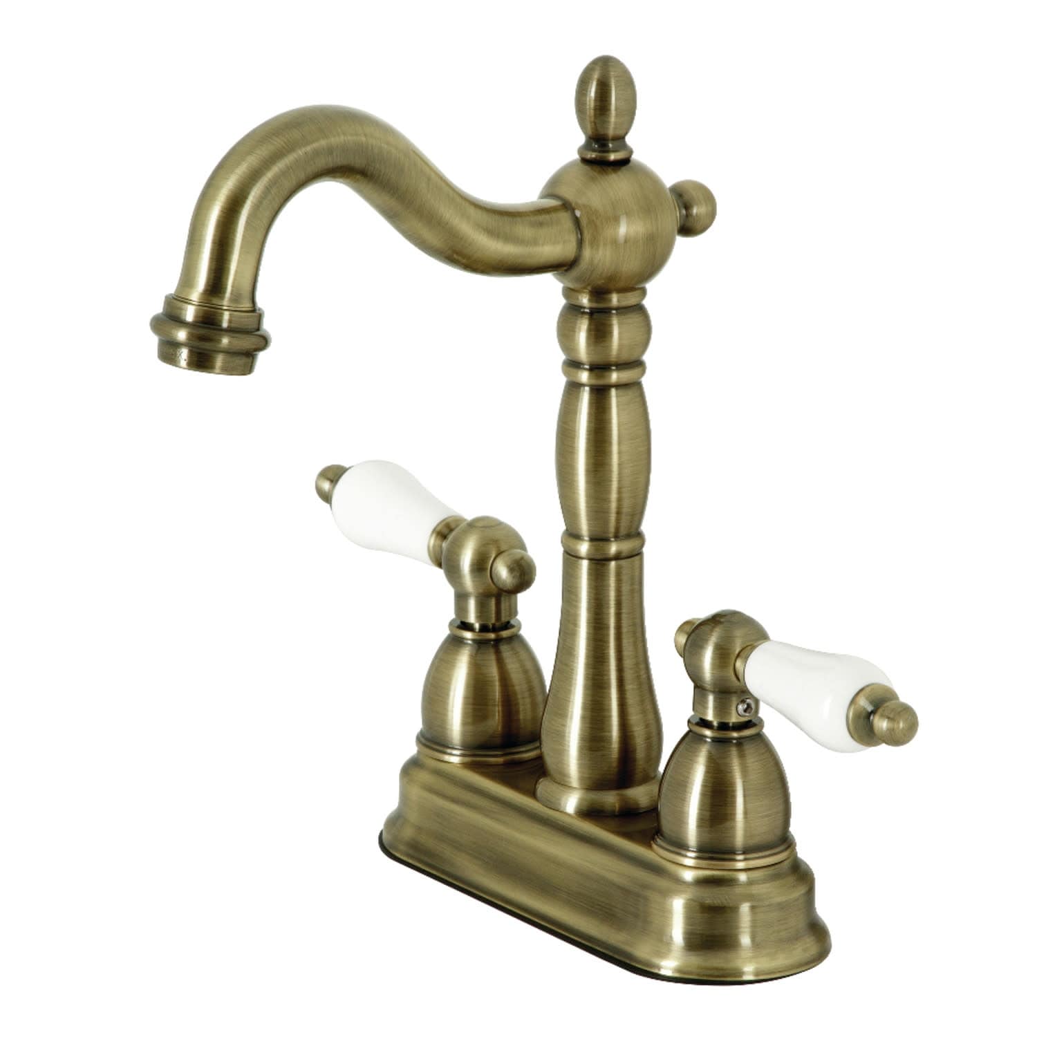 Kingston Brass Heritage Centerset Bar Faucet with Porcelain Lever