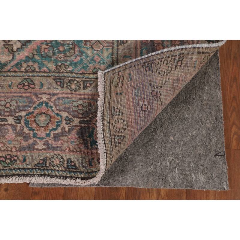 Distressed Tabriz Persian Antique Area Rug Handmade Wool Carpet - 6'9"x 9'7"