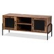 preview thumbnail 2 of 9, Valeska Industrial Walnut Brown Finished Wood & Metal 2-Door TV Stand Walnut Brown, Black