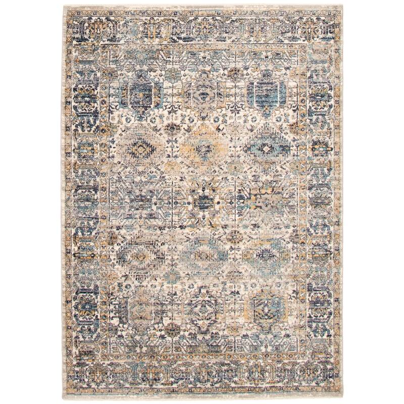 ECARPETGALLERY Bolivia Yalameh Transitional Rug - 5'3" x 7'6" - Blue/ Ivory