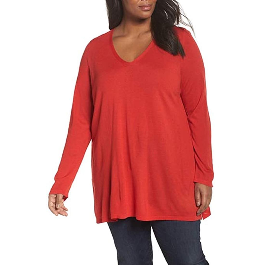 eileen fisher fringe hem sweater