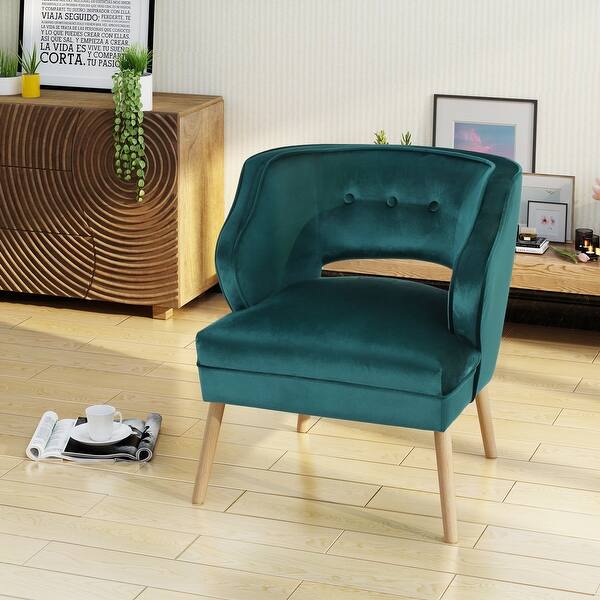 slide 2 of 20, Mariposa Mid-century Velvet Accent Chair by Christopher Knight Home