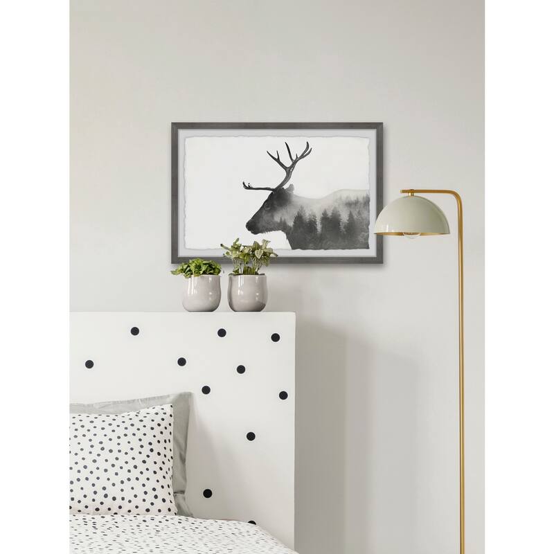 Alone Reindeer Framed Wall Art, Elegant Home Touch - Sophisticated Artwork for Refined Décor