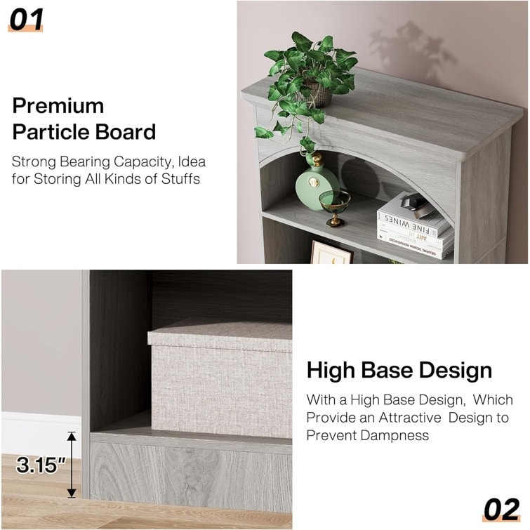 70.9 Inches 5-tier Tall Narrow Bookcase Cube Bookshelf with Storage