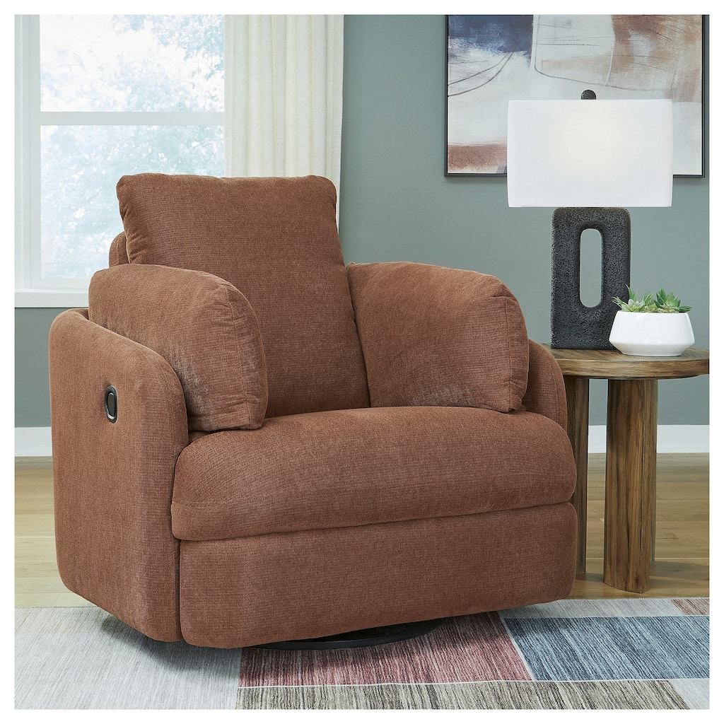 Signature Design by Ashley Modmax Brown Swivel Glider Recliner