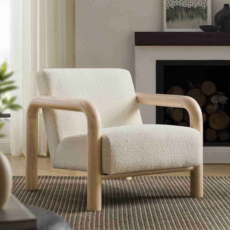 Sereno Boucle Accent Chair - Cream Oak