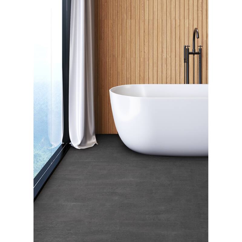 Quarry Dark Grey Peel and Stick Floor Tiles