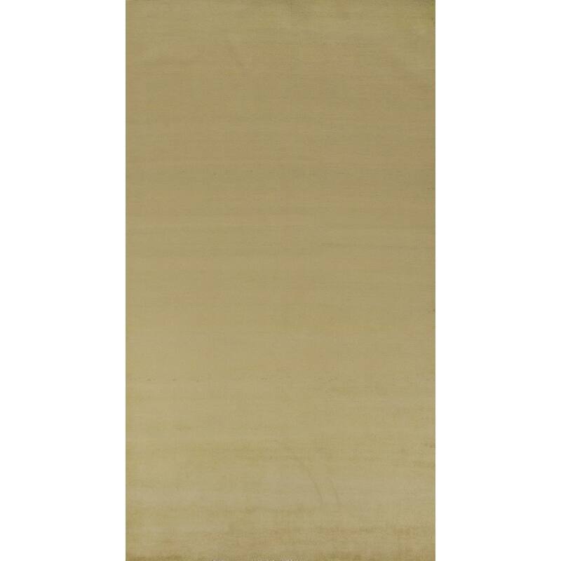 Hand Knotted Oriental 100% Wool Carpet Modern Solid Green Gabbeh Area Rug - 10' 4'' X 5' 4''