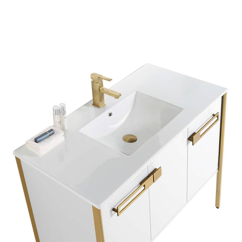Fine Fixtures Oakville Bathroom Vanity with White Ceramic Sink