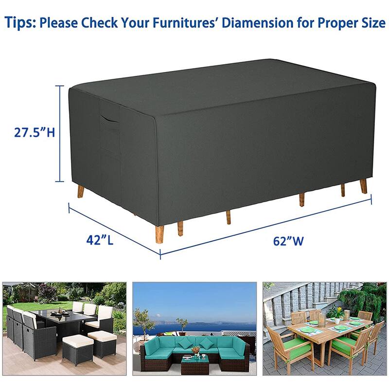 Rectangular Patio Furniture Cover, Outdoor Waterproof Patio Table Covers