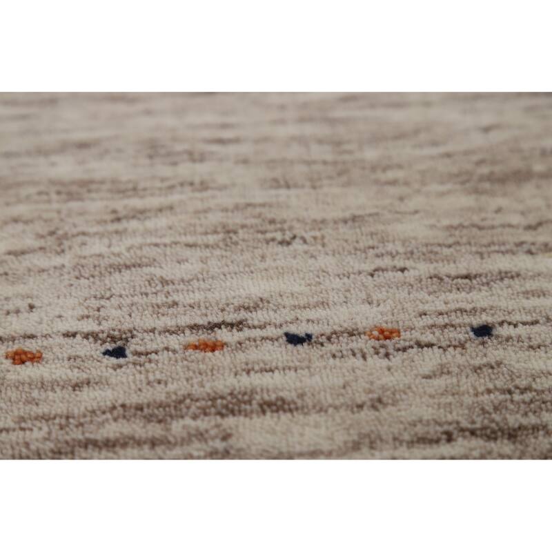 Hand Knotted Oriental 100% Wool Carpet Tribal Animal Pictorial Beige & Ivories Gabbeh Area Rug - 5' 9'' X 3' 10''