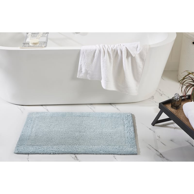 Better Trends Bath Rugs Set 100% Cotton Tufted Soft Water Absorbent Bathroom Rug for Shower, Sink Bath Mats Edge Collection