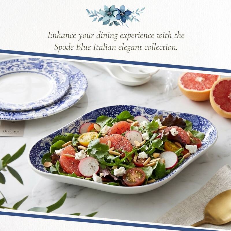 Spode Blue Italian Brocato Diamond Dish - 8.5" x 5.5" H