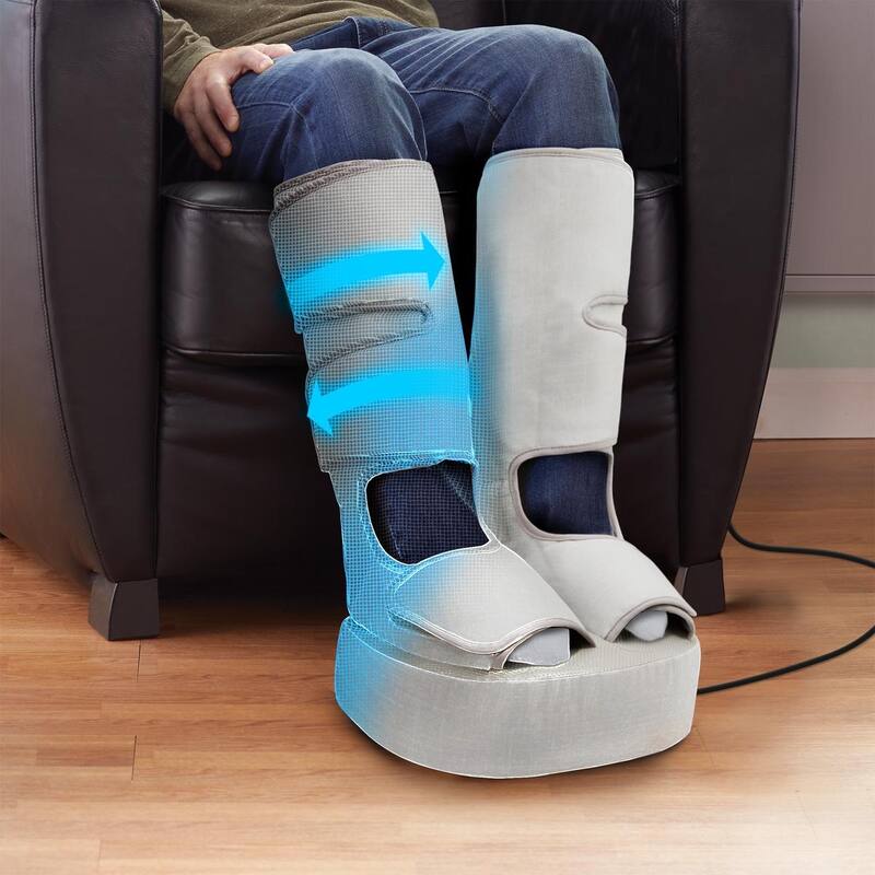 Homedics Real Relief™ Leg & Foot Massager with Shiatsu, Air Compression & Heat | Fits Up to 21″ Calves - N/A