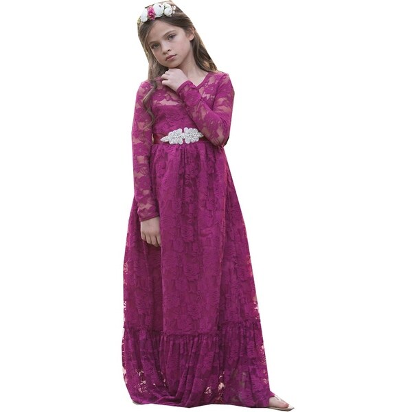 raspberry lace dress