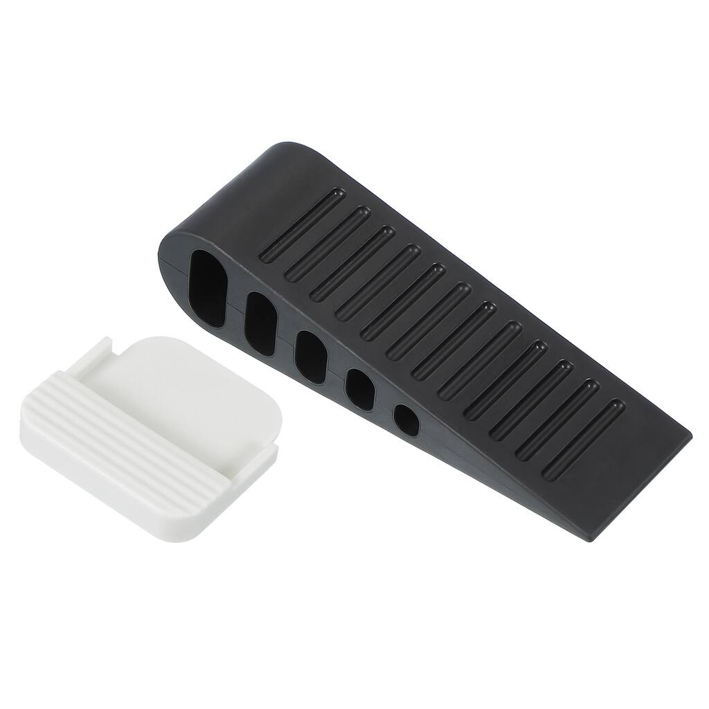 1Set Rubber Door Stopper Wedge Door Stop for Bottom of Door with Holder