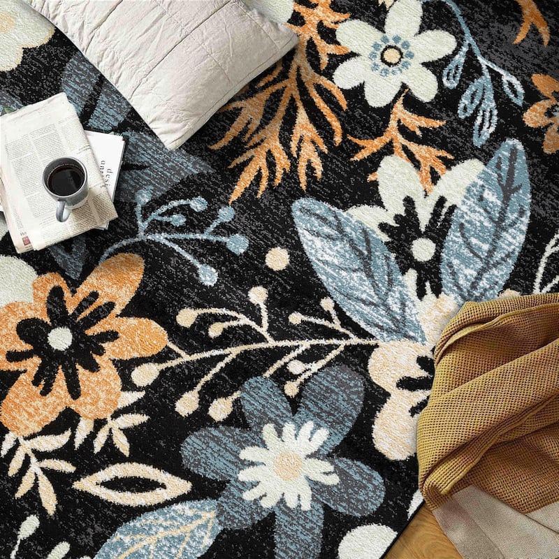 Beige Multi Garden Floral Stylish and Durable Area Rug