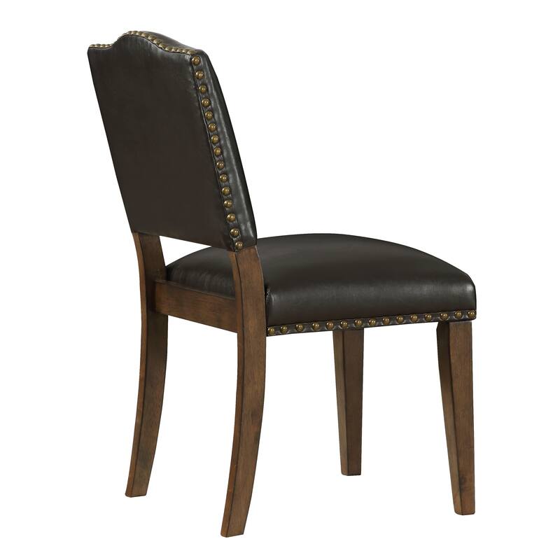 Faux Leather Dining Chair with Nail Heads - Set of 2