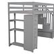 preview thumbnail 15 of 28, Twin size Loft Bed with Storage Drawers, Shelves and Stairs, White