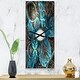 preview thumbnail 8 of 13, Designart 'Fractal Blue Flowers' Oversized Modern Wall CLock
