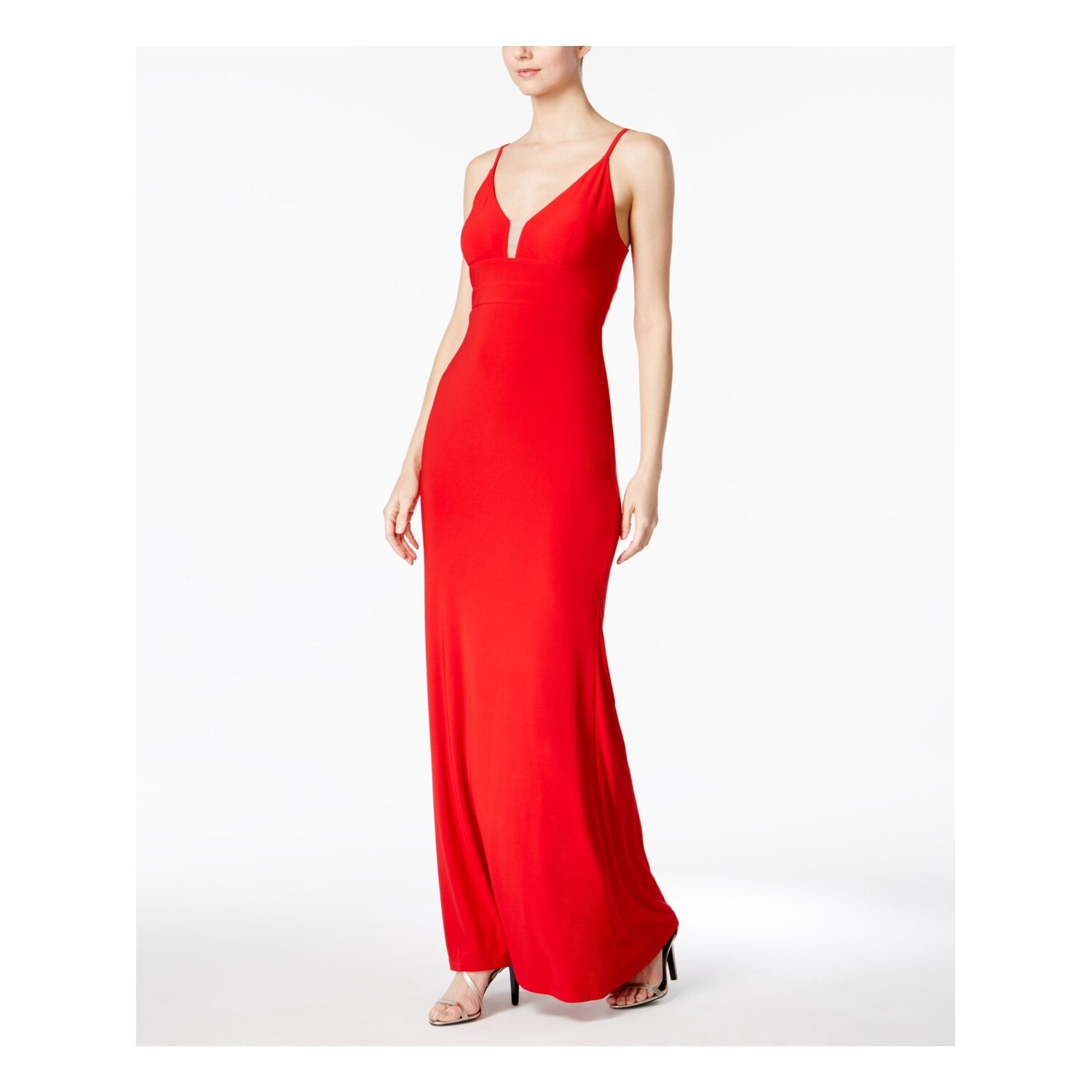 calvin klein red sleeveless dress