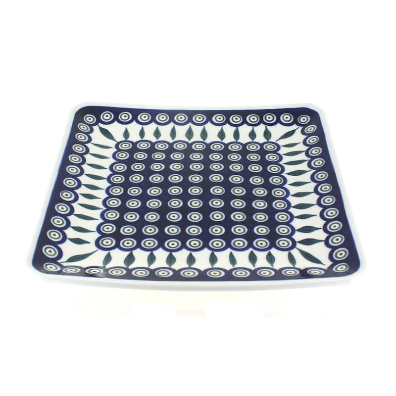 Blue Rose Polish Pottery 2041 Zaklady Small Dinner Plate - Peacock