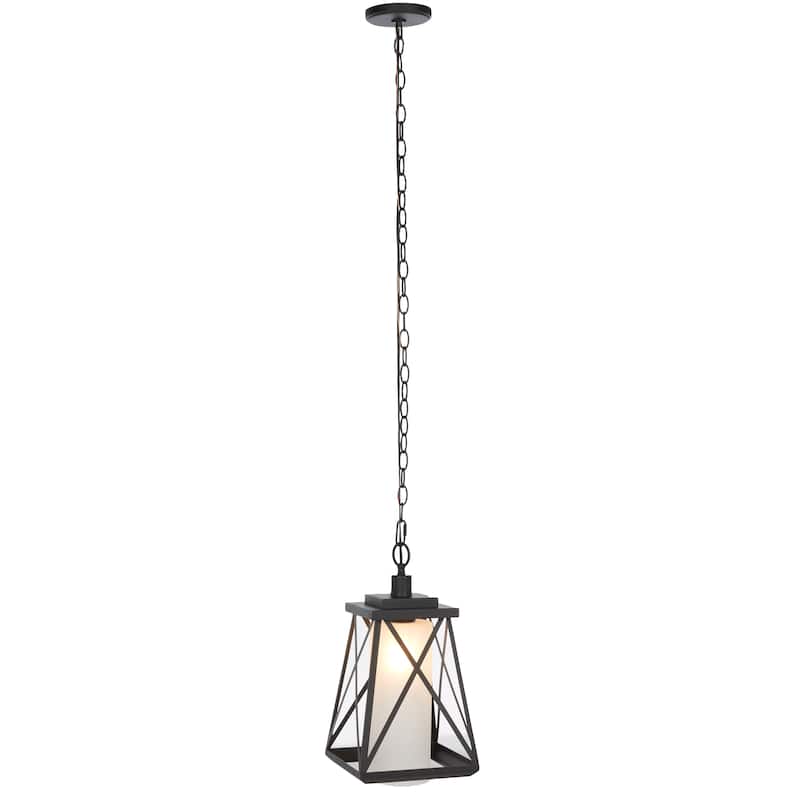 SAFAVIEH Lighting Vien 9" Modern & Contemporary Outdoor Pendant - 9" W x 9" D x 17" H - Black - 9Wx9Dx17H