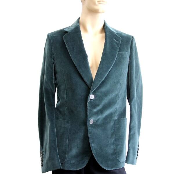 Shop Gucci Men S Runway Green Velvet Jacket Blazer 298957