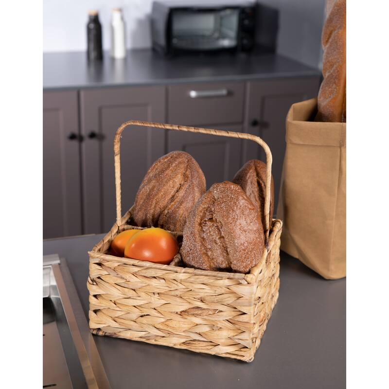 JoJo Fletcher Woven Natural Water Hyacinth Kitchen/Utensil Caddy - 4 Sections
