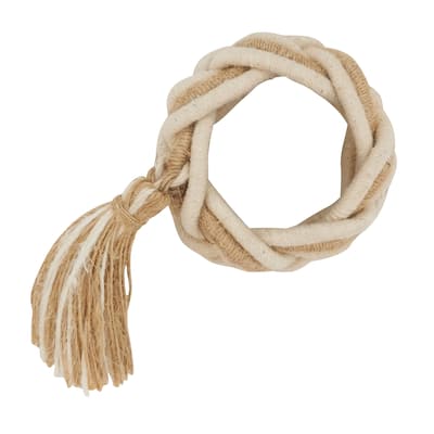 Boho Chic Braided Tassel Napkin Ring (Set of 4) - Ivory