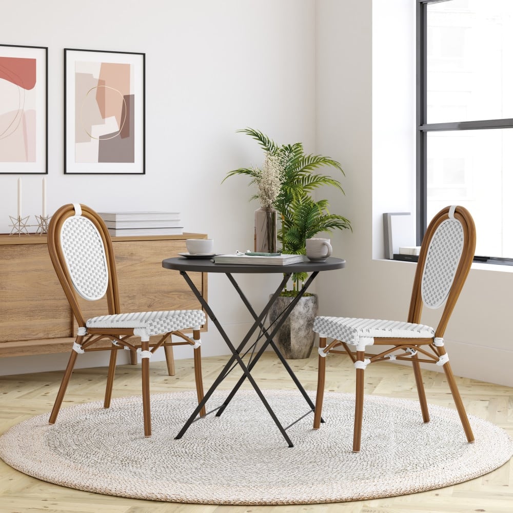 Stacking Bistro Chairs with Metal Frames