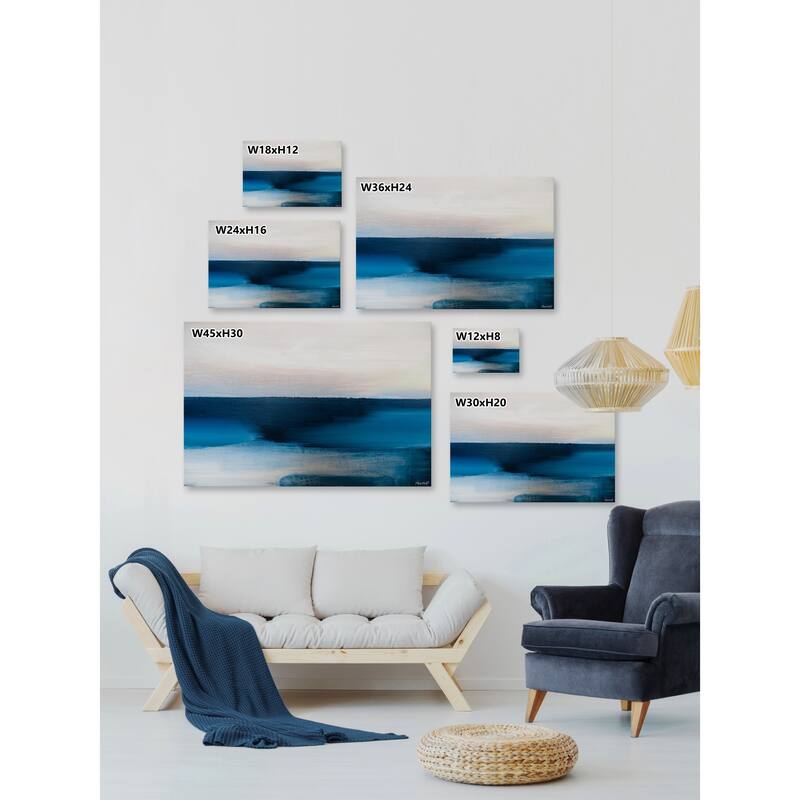 Deep Blue Print on Wrapped Canvas