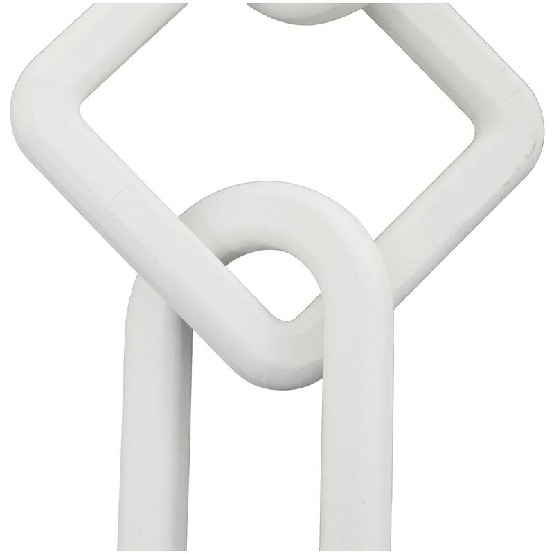 CosmoLiving by Cosmopolitan Geometric Wood Chain Sculpture (Set of 2, Set of 3) - Black, White, Brown