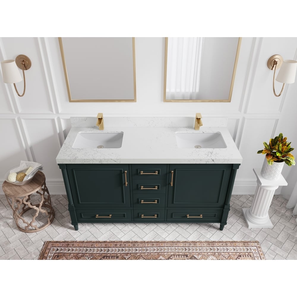 Willow Collections 60 in. W x 22 in. D Aberdeen Double Sink Bathroom Vanity with Countertop