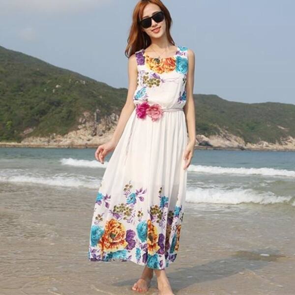 Shop Brand Boho Long Summer Style Dress Hot Evening Chiffon Longo