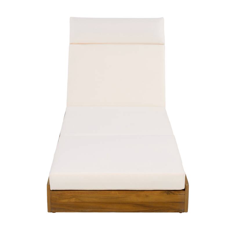 Christopher Knight Home- Cassian Patio Acacia Wood Chaise Lounge Set