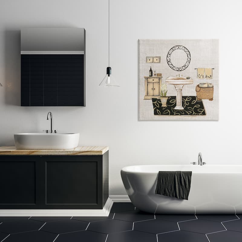 Stupell Vintage Luxurious Bathroom Canvas Wall Art Design By Janet Tava
