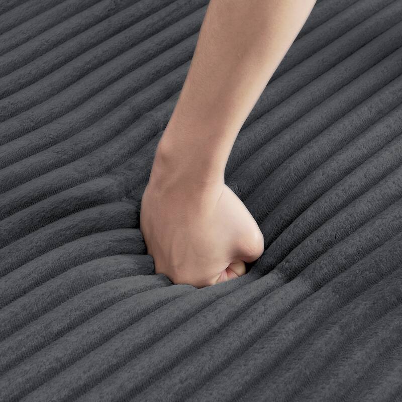 Roomfitters L-Shape Modular Sectional Sofa with Right Chaise, Corduroy Sleeper Couch, Compressed Sofa Bed for Bedroom