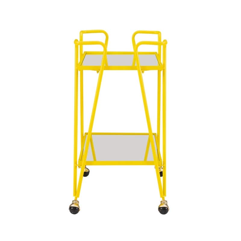 Rosa Mid-Century 2-Teir Rolling Metal Bar Cart