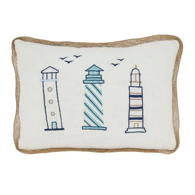Triple Lighthouse Harmony Throw Pillow
