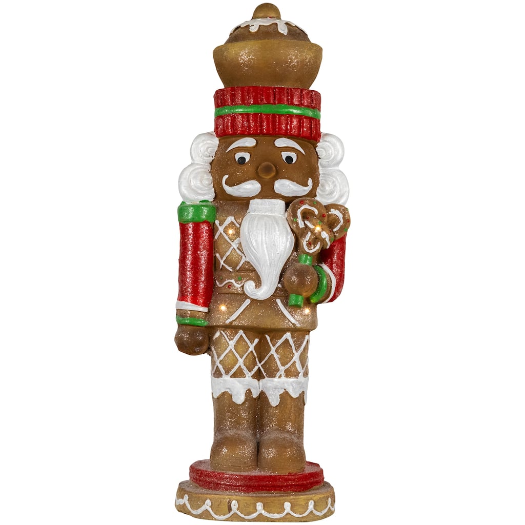 LED Lighted Gingerbread Nutcracker Christmas Figurine - 25.5"