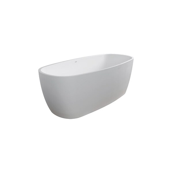 Clarke CAT7132FS Lunar 71" Solid Surface Soaking Bathtub for Freestanding Installations with Center Drain - Matte