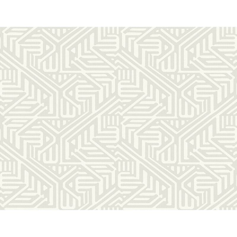 A-Street Prints Nambiti Light Grey Geometric Wallpaper
