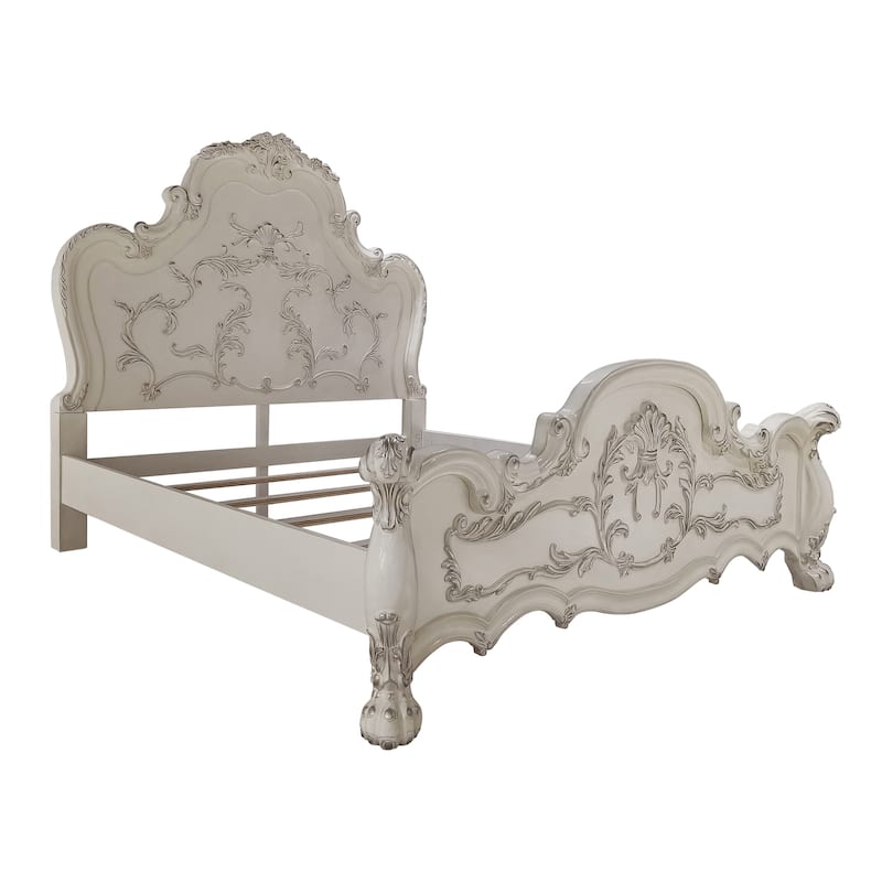 Adison Ivory and Bone White Queen Bed with Arched Headboard